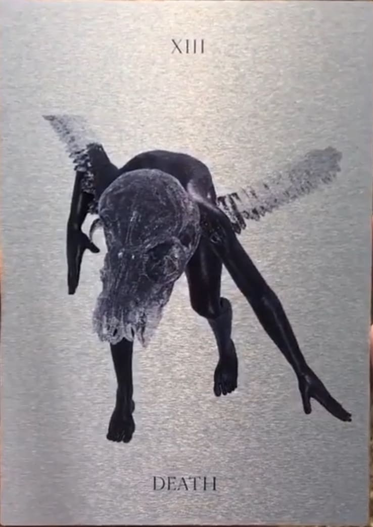 Death, The Dark Transcender Tarot Deck, 2020 (Digital print on aluminium, 5in. x 7in.)  9/20 by Rodell Warner  Image: Death, 
The Dark Transcender Tarot Deck, 2020 
(Digital print on aluminium, 5in. x 7in.)  
9/20