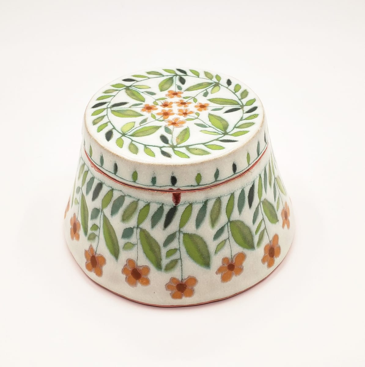 One-of-a-kind lidded container with light pink interior by Marissa Y. Alexander 