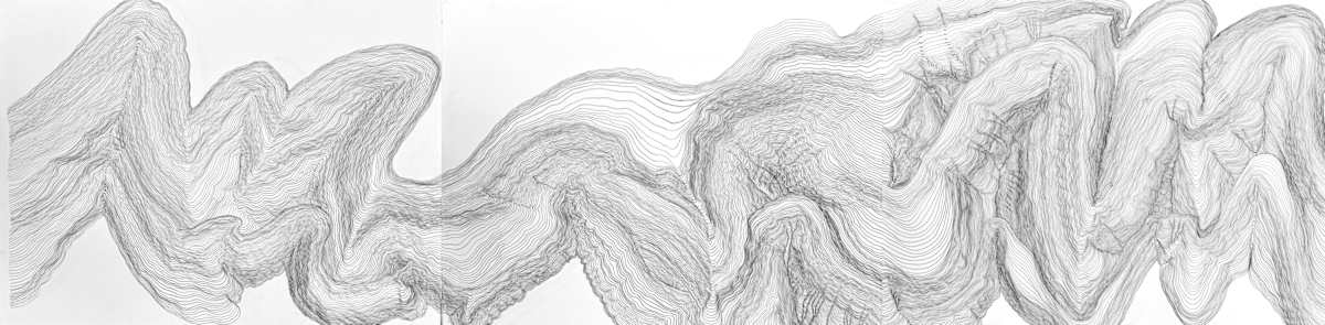 10. Syria 7, Contour Drawing (Triptych) by Julie Brook, Image 1.