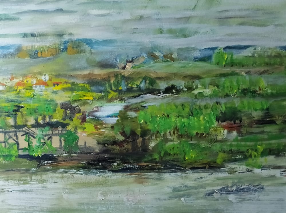 River in Spate by Richard Lyons 