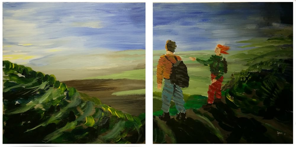 Franchissons Le Seuil! ("Let's Cross Over The Sill") by Richard Lyons  Image: díptico: 'cruzamos o limiar'

