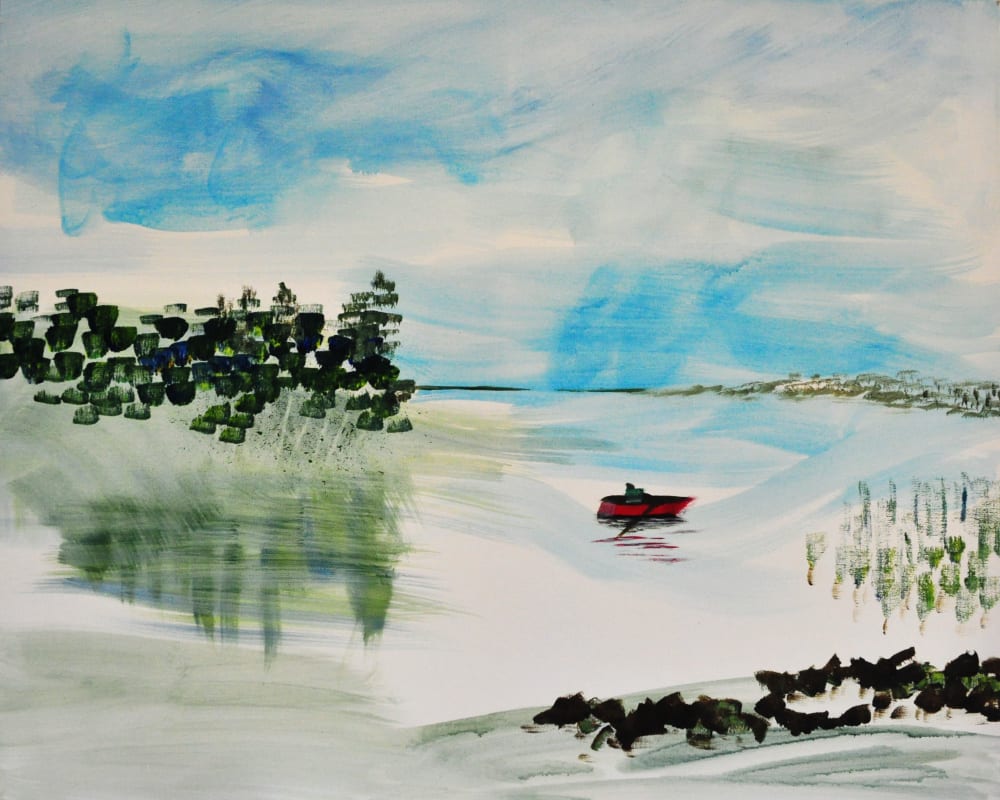 Red Dinghy, 1954 by Richard Lyons 