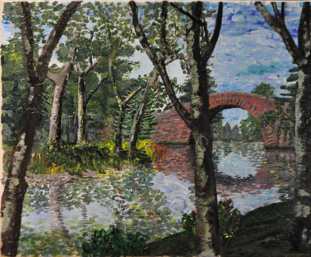 le pont dans le forêt by Richard Lyons 