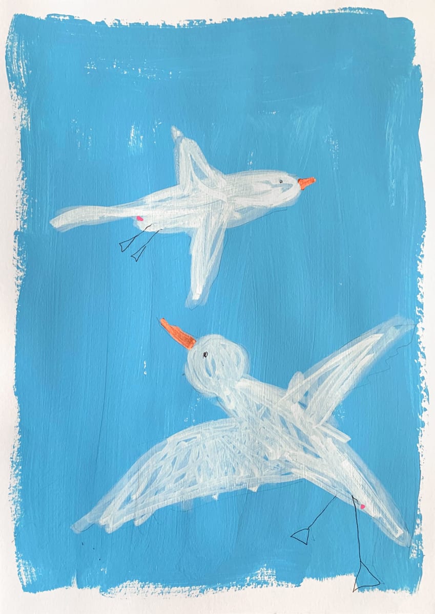 2 seagulls (sketch) 二隻海鷗（素描） by Katharina Arndt 