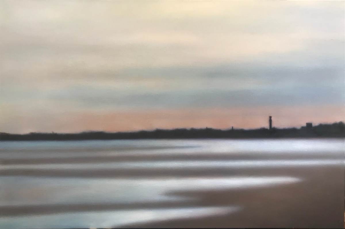Gleaming Sandflats with Tower by Christie Scheele, Image 1.