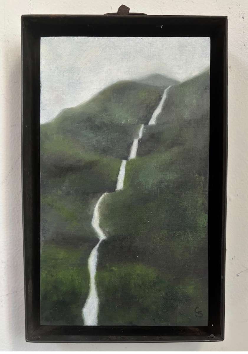 Metal Tray/ Falling Water by Christie Scheele 