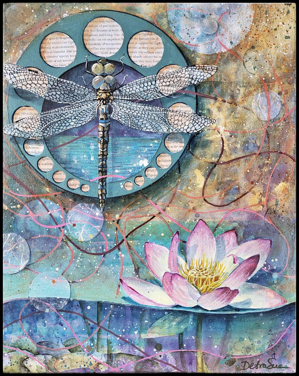Path of the Dragonfly by Debra Sue Solecki  Image: Path of the Dragonfly - Mixed media on canvas