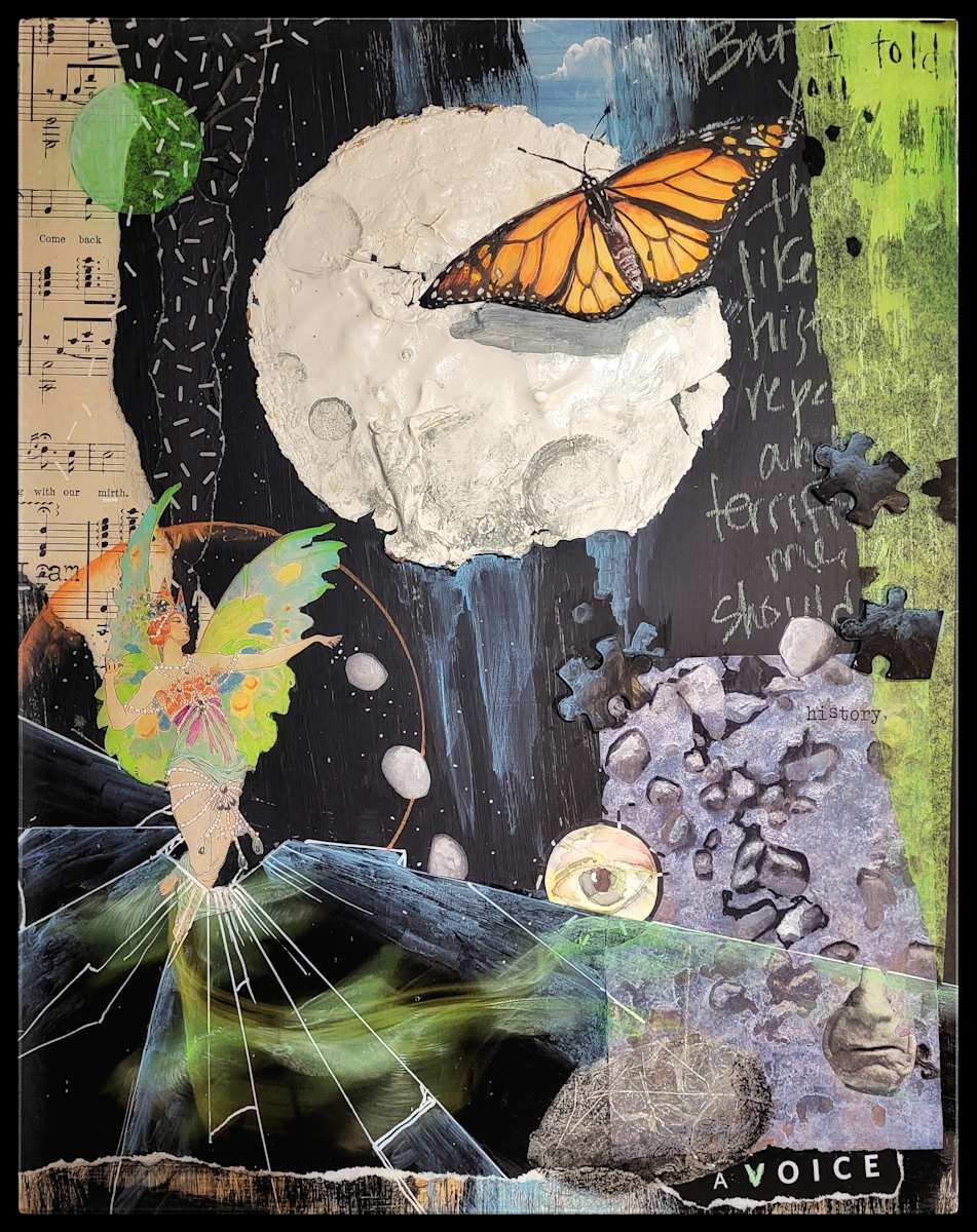 Rising from the Silent Abyss by Debra Sue Solecki  Image: Rising from the Silent Abyss
Mixed media on panel