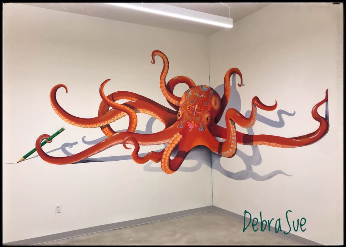 Octopus mural by Debra Sue Solecki  Image: Mural painted on walls of Cleveland Museum of Art's community arts center.