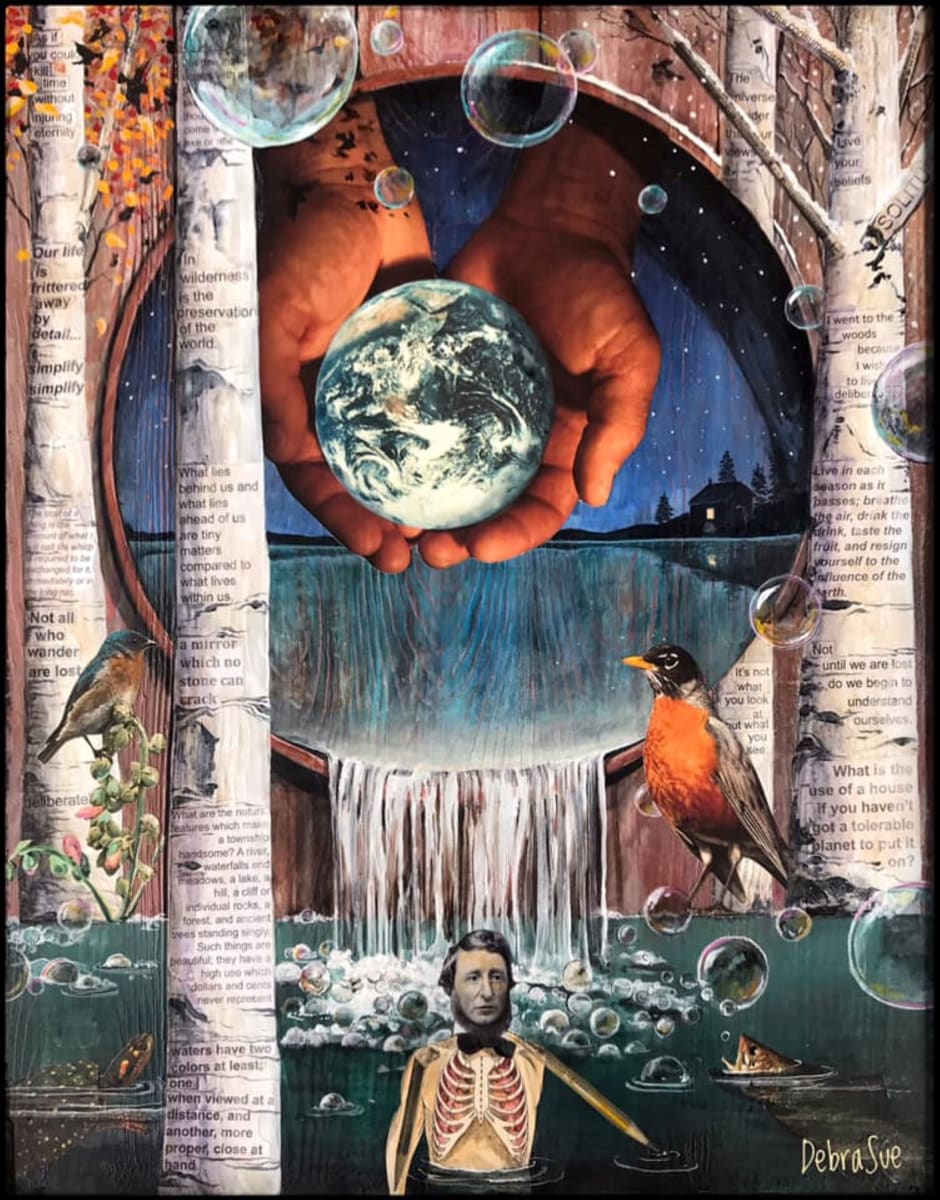Isolation by Debra Sue Solecki  Image: Mixed media on wood panel with natural wood frame