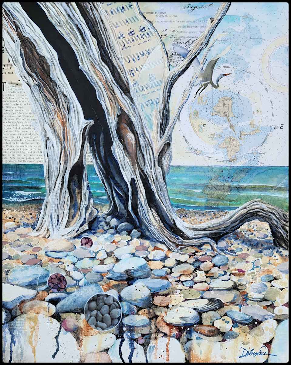 North Bass Beach Day by Debra Sue Solecki  Image: North Bass Beach Day - Mixed Media