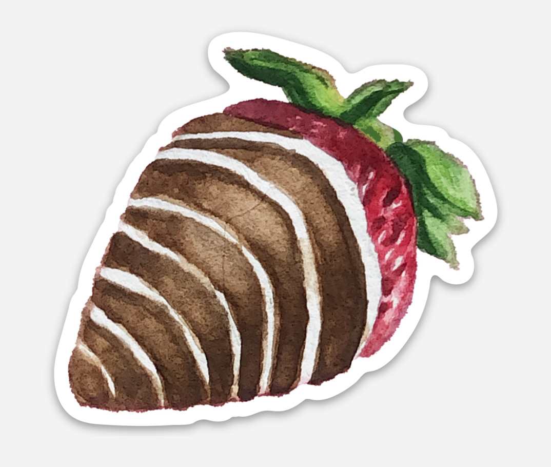 Chocolate Strawberry Sticker by Julia Wolinsky 