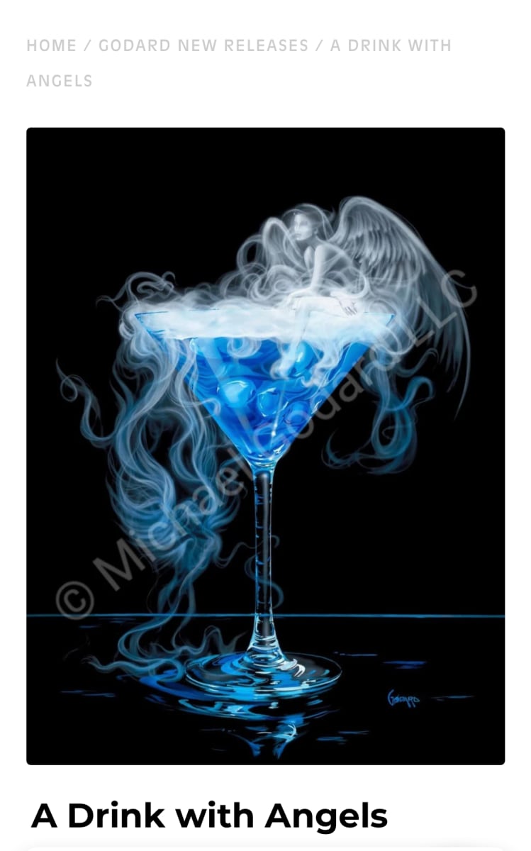 Michael Godard The RockStar Artist by Michael Godard  Image: A Drink with the Angel's