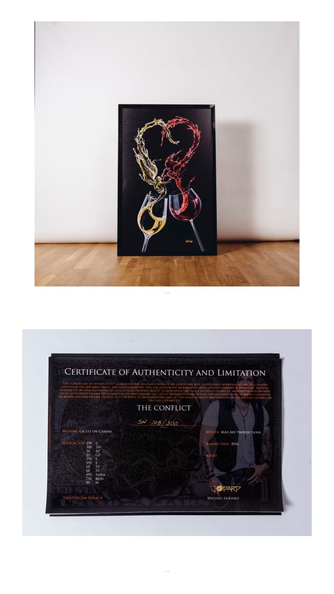 Michael Godard The RockStar Artist by Michael Godard  Image: The Conflict with Authenticity Certificate