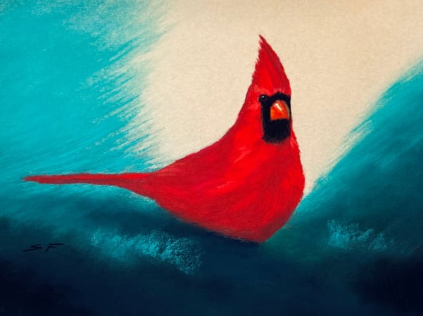 Cardinal by Scott Froehlich  Image: Cardinal. Red Bird. Painting. Commissioned.