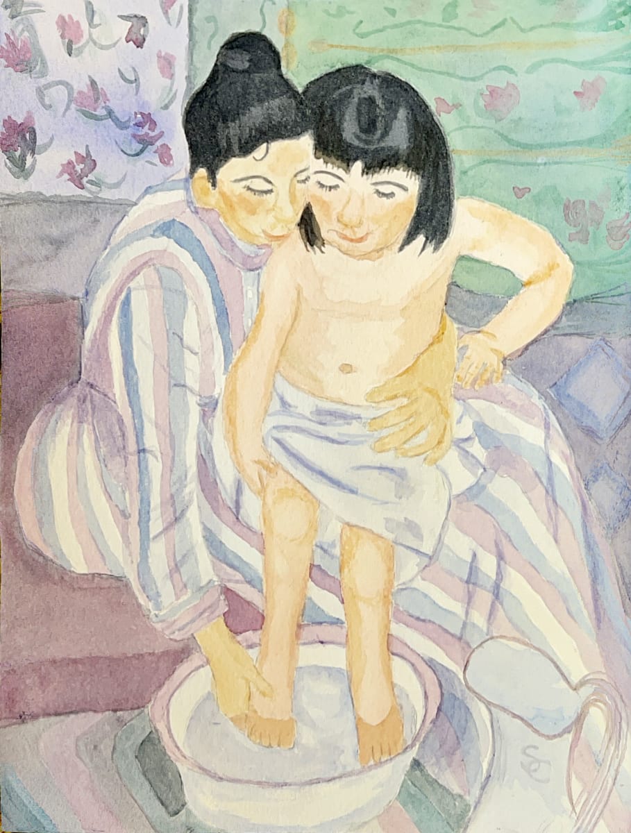Child’s Bath (after Mary Cassatt) by Shelley Crouch 