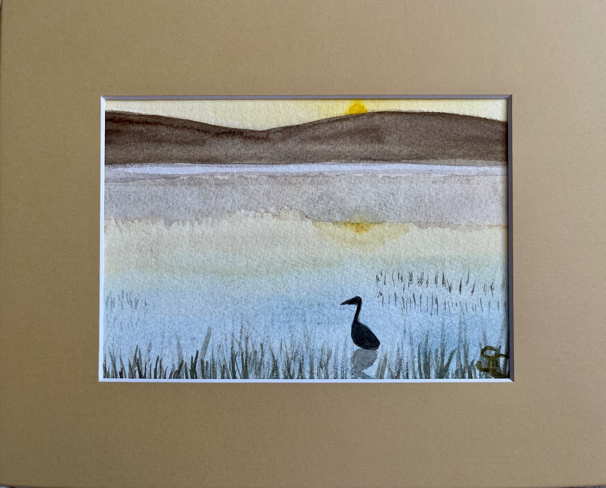 Heron at Dawn by Shelley Crouch 