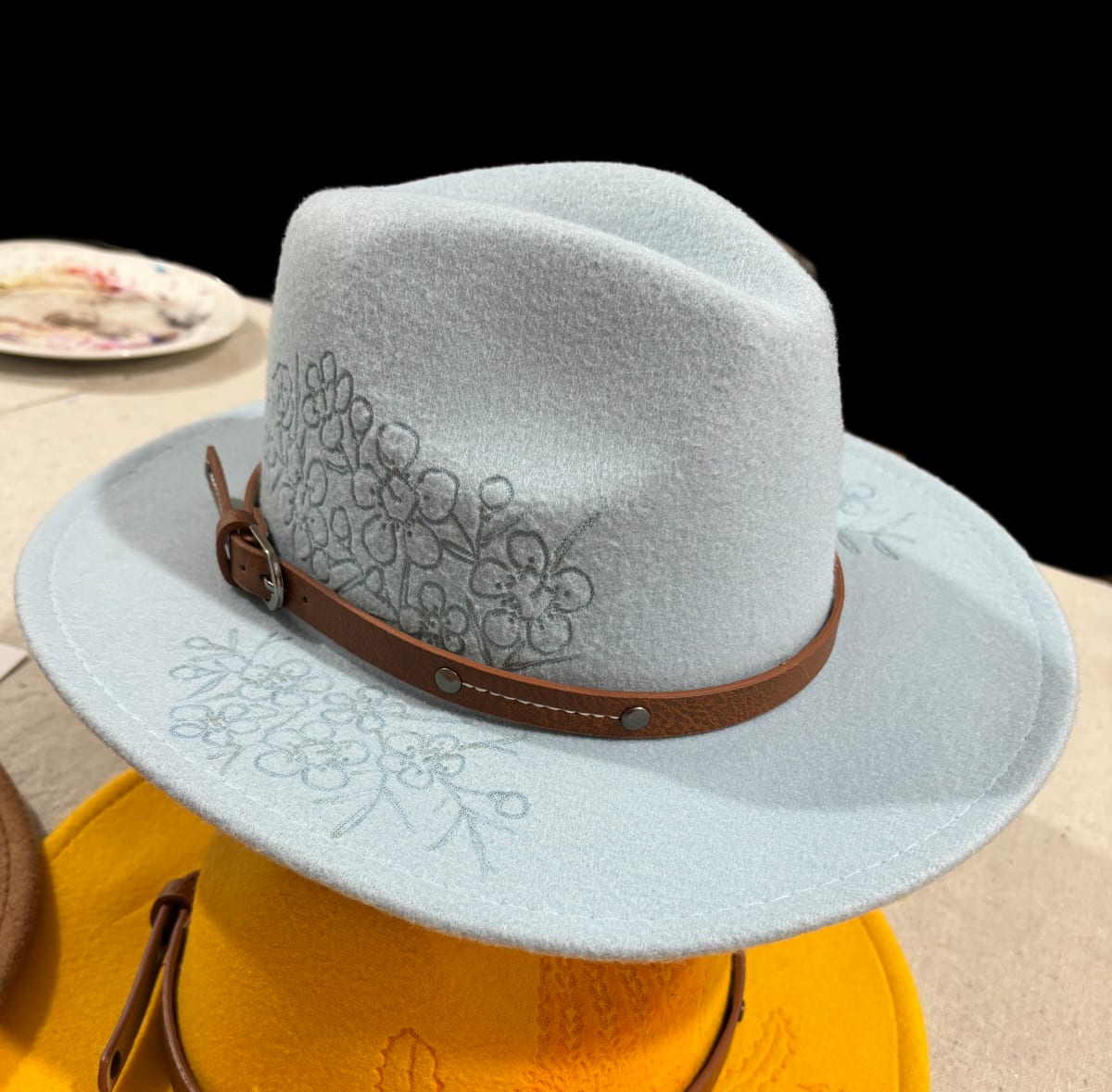 Geraldton Wax Burnt Hat, Blue by Polla Posavec 