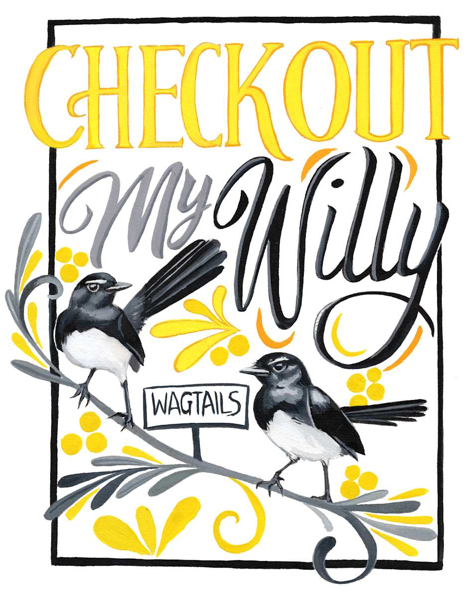zz Checkout My Willy (Wagtail) by Polla Posavec 