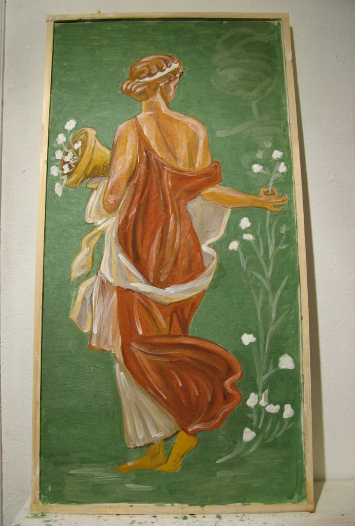 La Primavera di Stabiae - fresco (2008) by Maryleen Schiltkamp  Image: fresco painted on wet lime plaster 