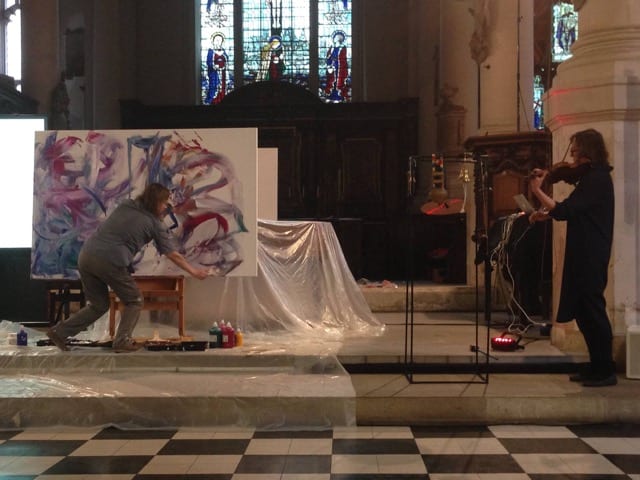 Baltic Art Form Festival 2016 by Maryleen Schiltkamp  Image: Live musicpainting with sound artist/violinist Ruta Vitkauskaite at BAF 2016