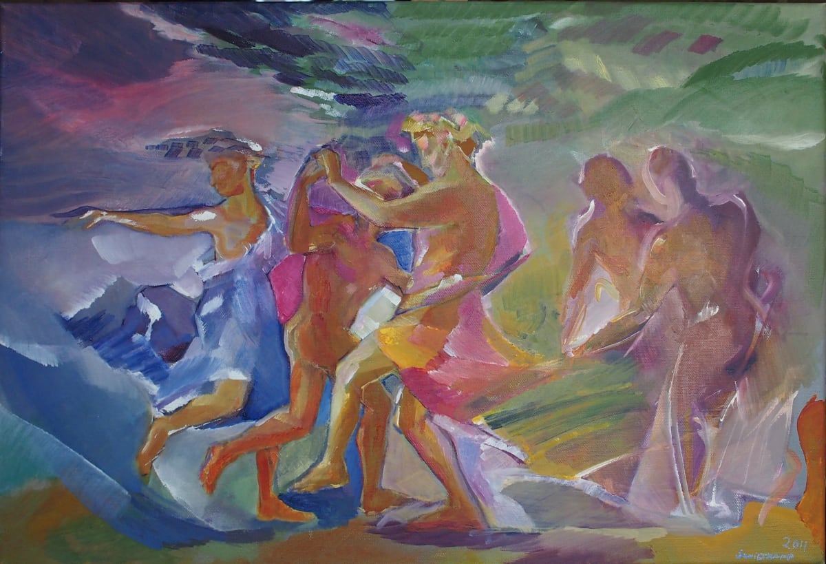 Bacchus / Dionysius - Dance (sketch) by Maryleen Schiltkamp  Image: Studies after Nicolas Poussin