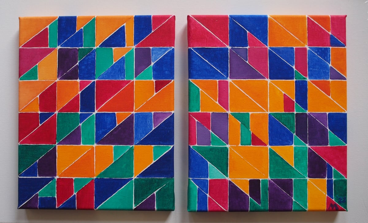 WTK I & II - diptych by Maryleen Schiltkamp  Image: J.S.Bach - Das Wohltemperierte Klavier,  Preludes and Fugues  of book 1 & 2; colour scheme according to the doctrine of affects (German: 'Affektenlehre') designed as a diptych.
