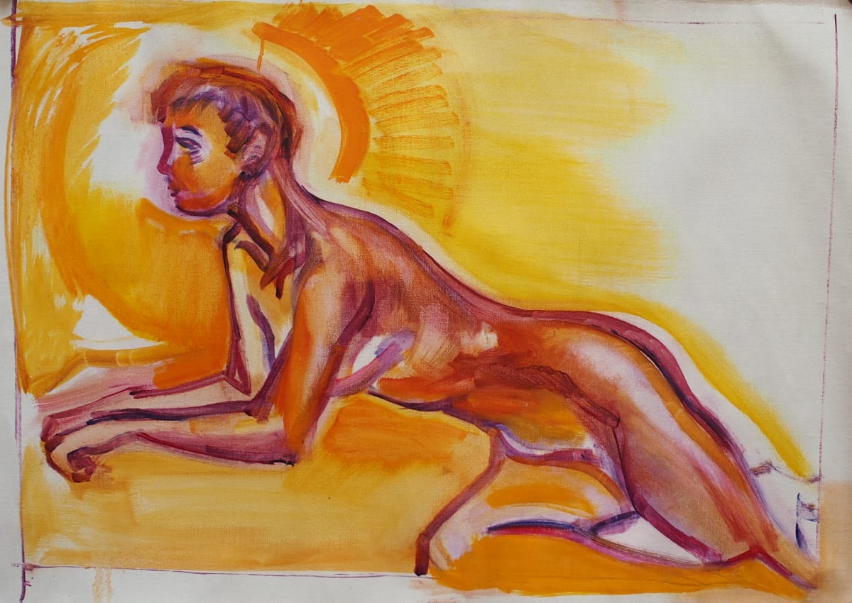 Model drawing 3 (2007) by Maryleen Schiltkamp  Image: oil sketch from model drawing