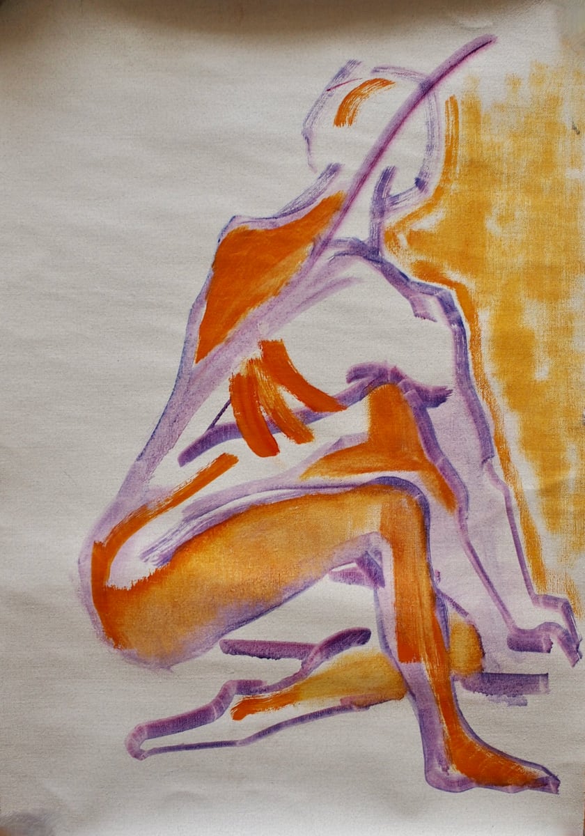 Model drawing 4 (2007) by Maryleen Schiltkamp  Image: oil sketch from model drawing