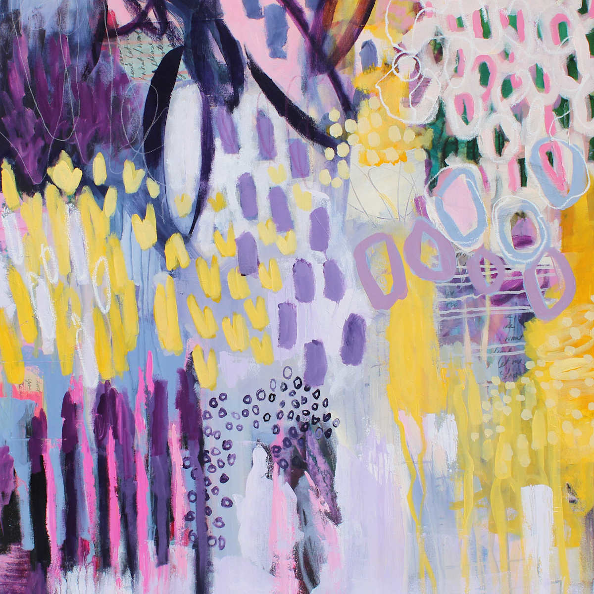 "Iris-istable" by Erin Mullis  Image: Inspiration derived from natures patterns with loose brushwork and balanced color harmonies. 