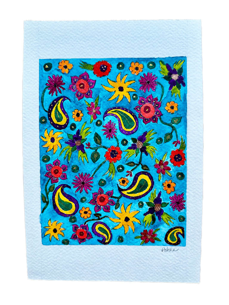 Paisley One by Rekha  Image: Hand painted paisley motifs