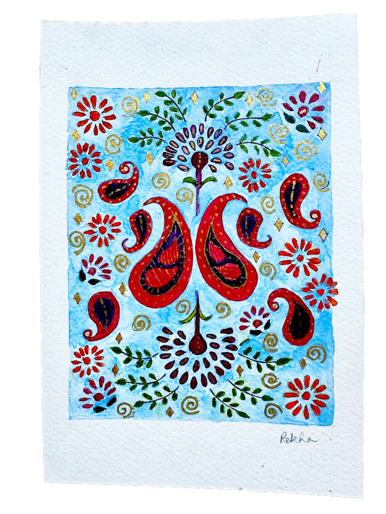 Paisley Three by Rekha  Image: Watercolor Paisley