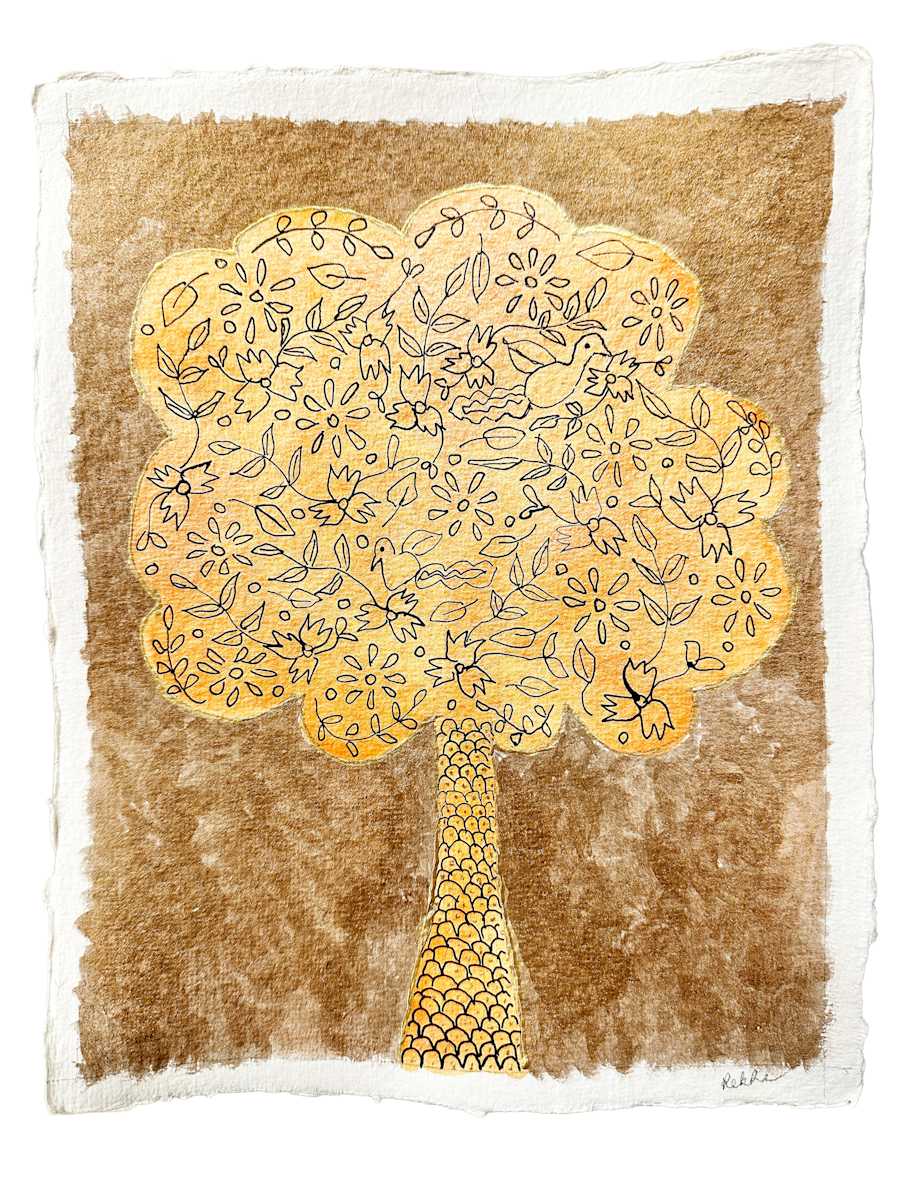 Simple Trees - Sunset Orange by Rekha, Image 1.