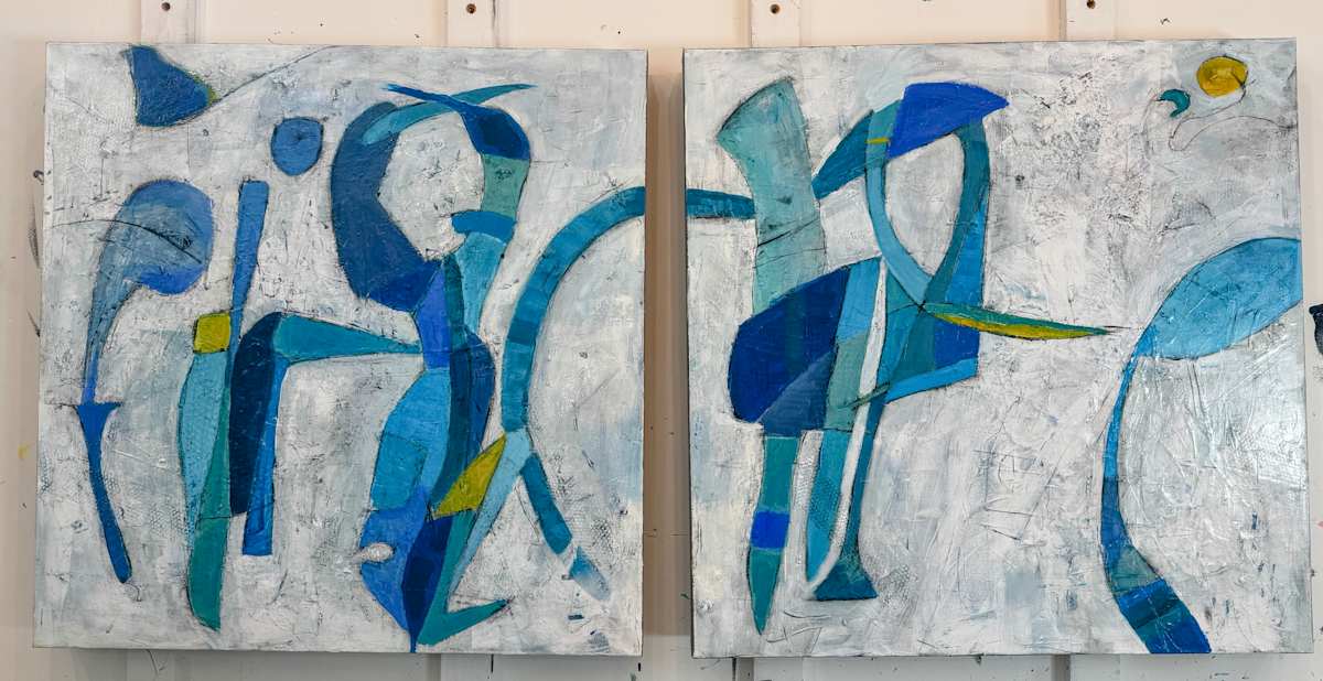Strolling Staccato Diptych by Susan  Wise 