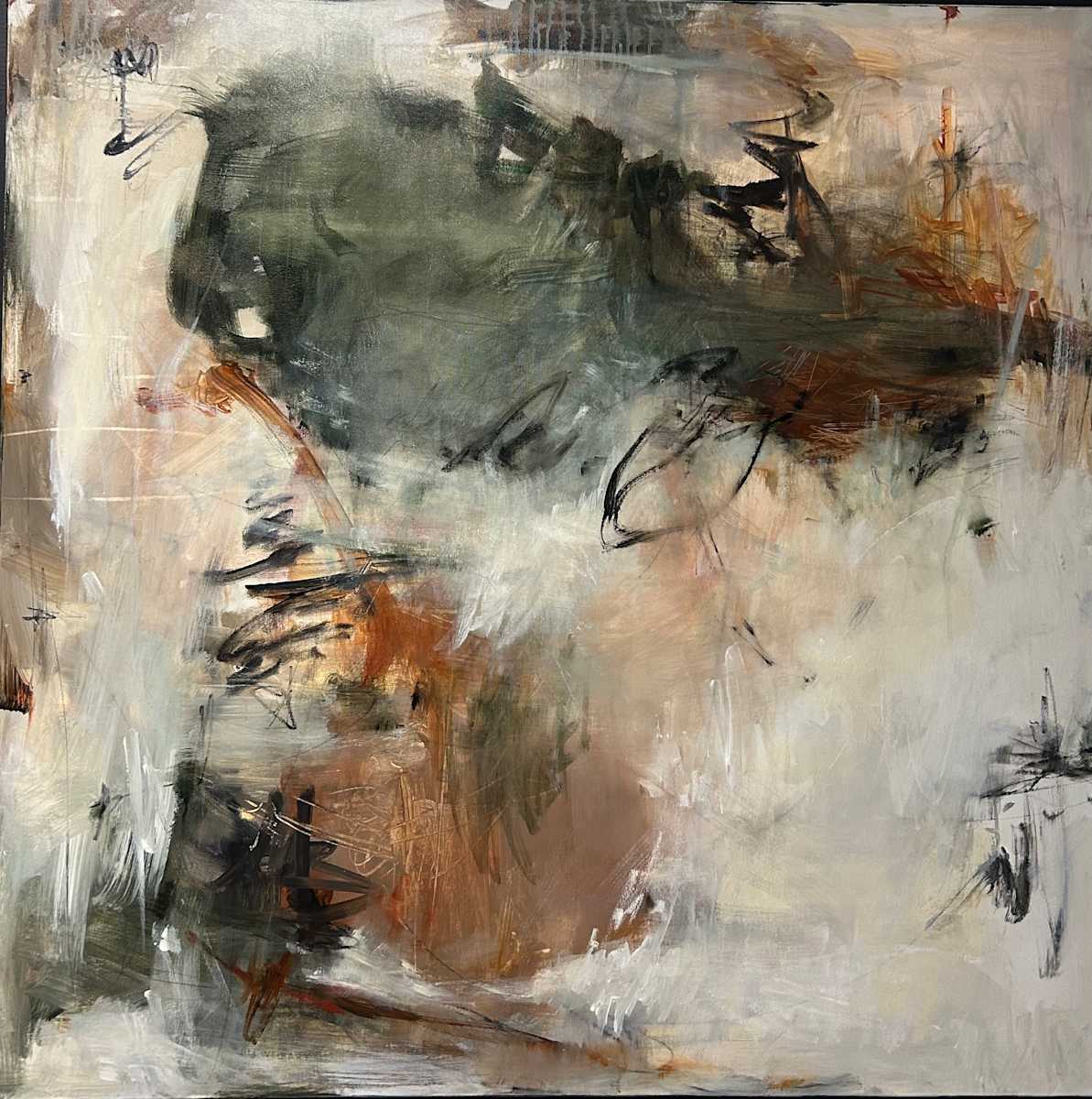 Internal Language Speaks Volumes by Jill Weikart  Image: Multi-directional piece, in a black floating frame. Frame adds 1.0” to dimensions.