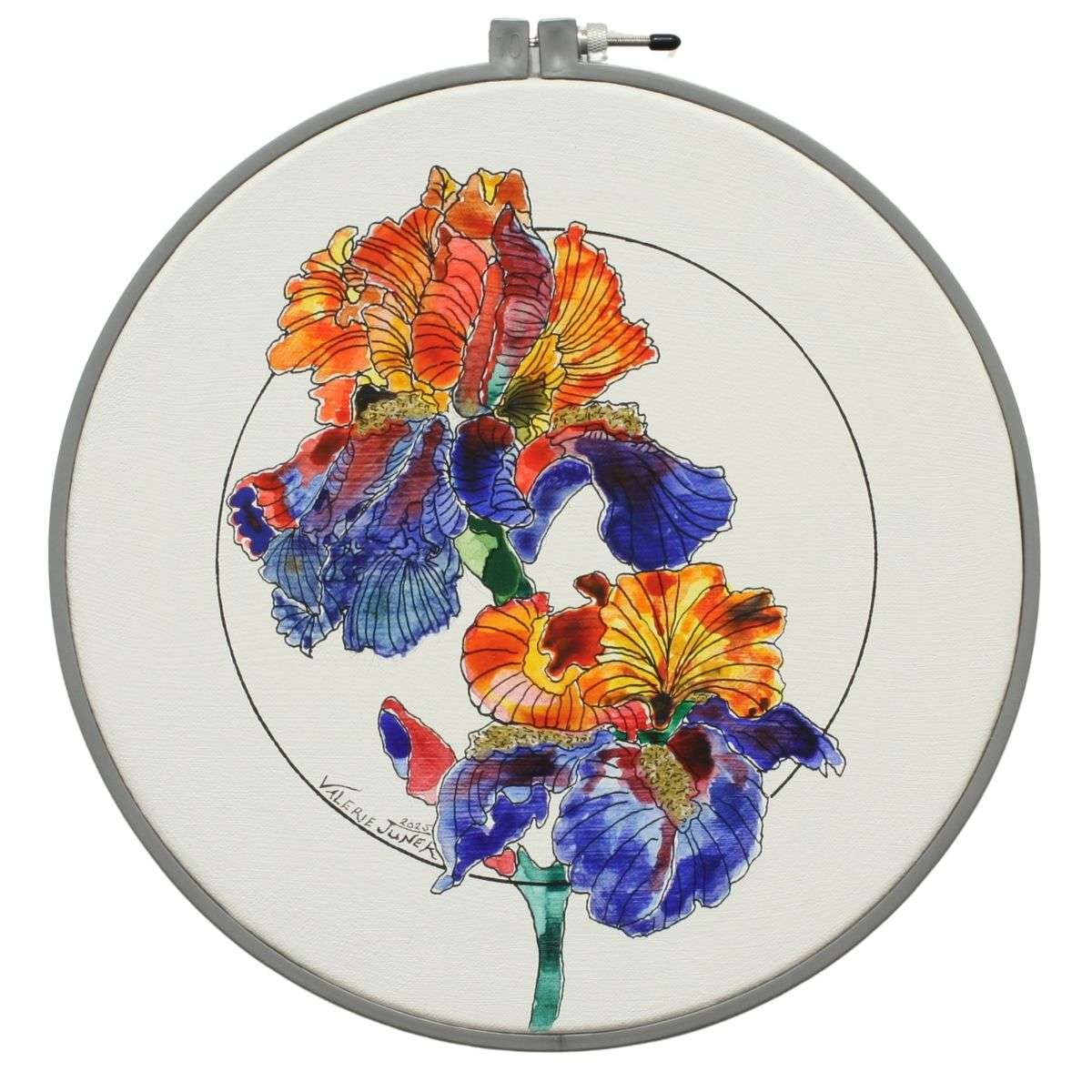 Iris in the Round by Valerie Junek Sedore 