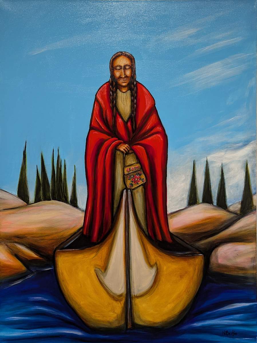In the Beginning-Marie (Triptych Panel 2) by Nathalie Bertin 