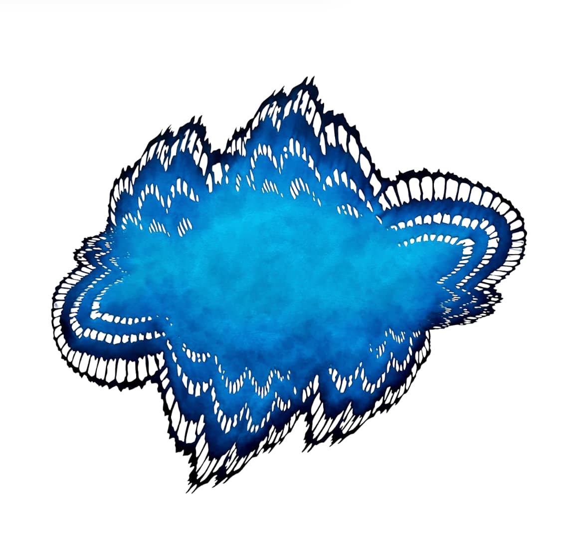 Double  Plume (blue) by Lizz Aston 