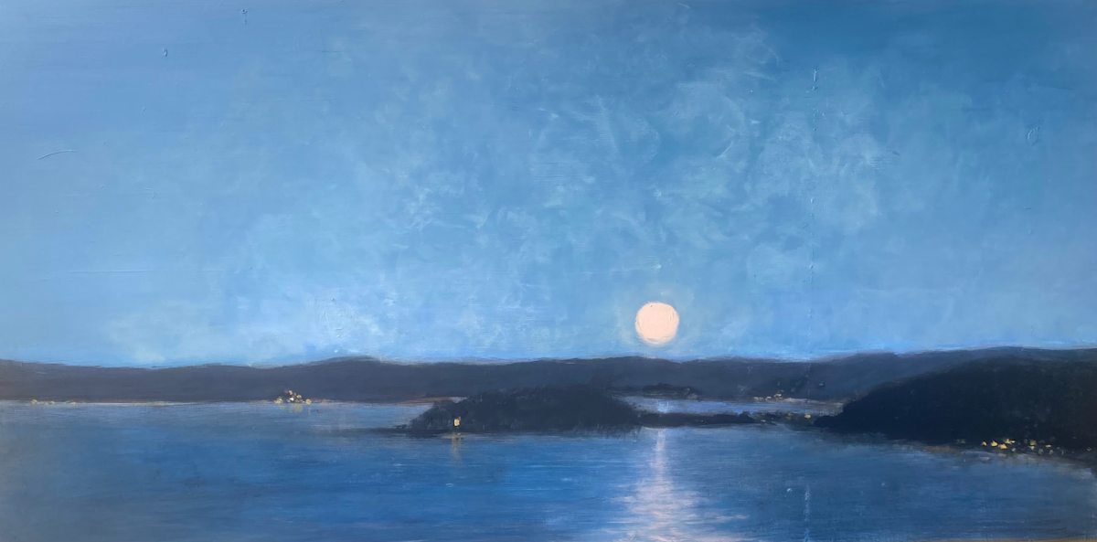 Moonlight Over the Piermont Pier by Frances Wells 