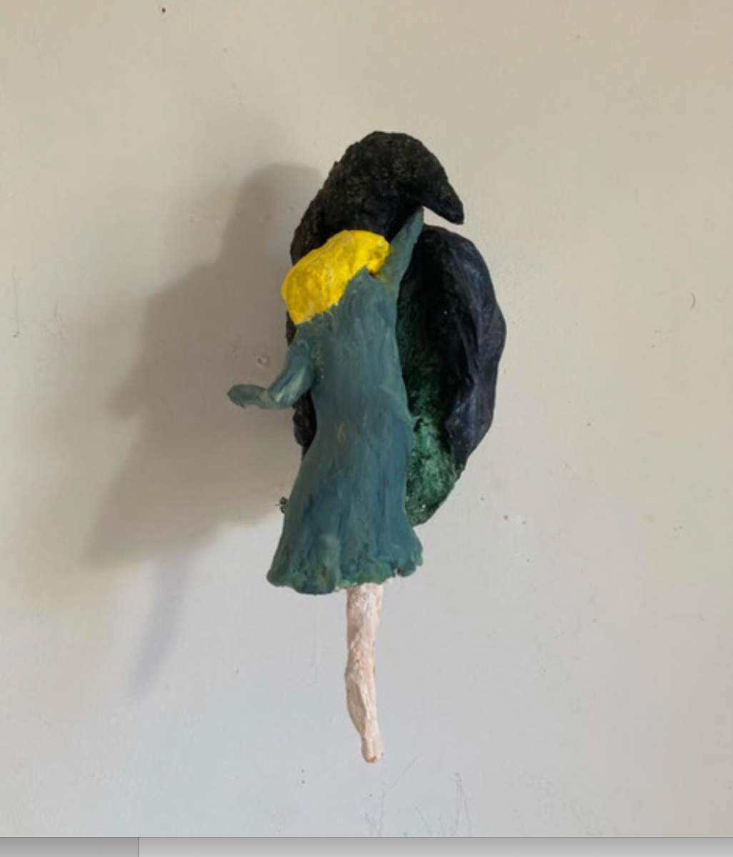 Girl Takes Bird Walk by Jackie Shatz 