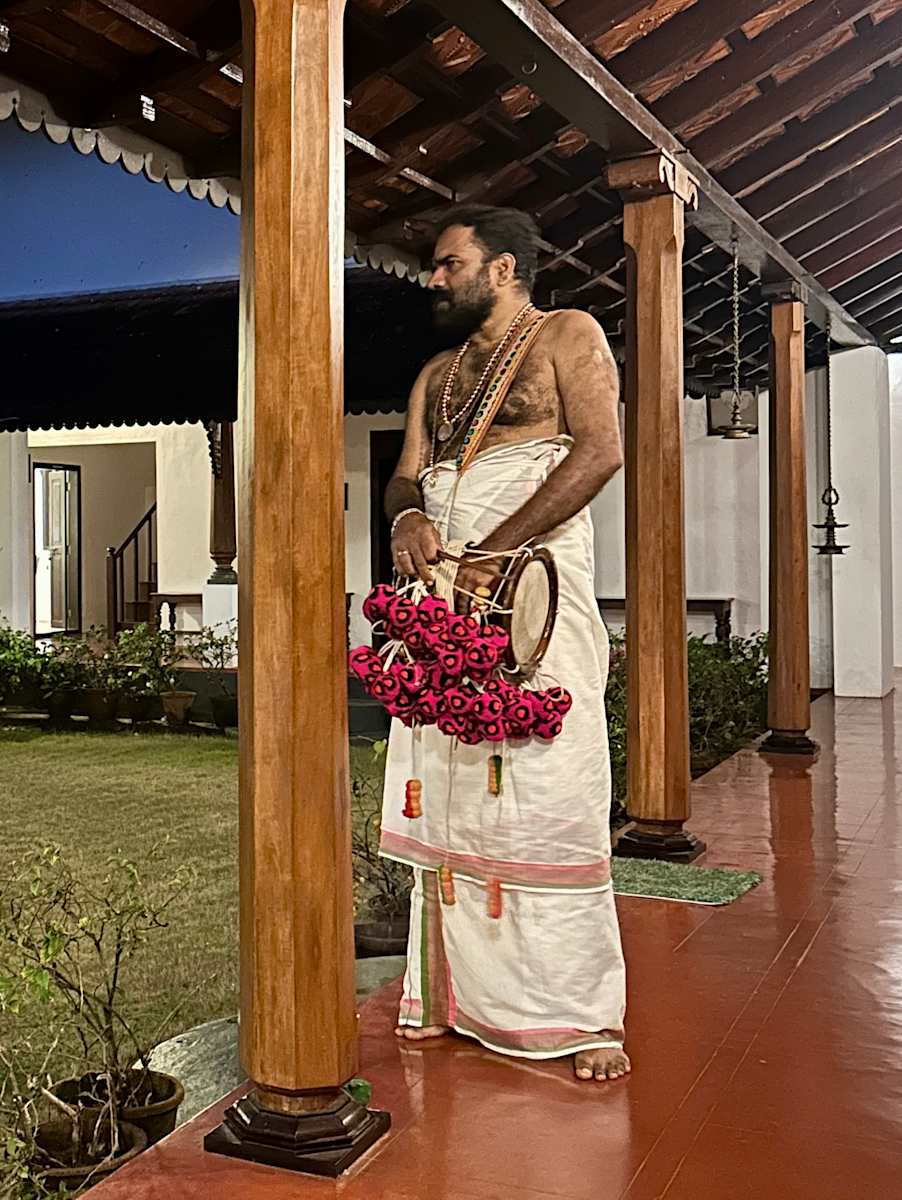 Sacred Drummer by Louise O  Image: Kerala India