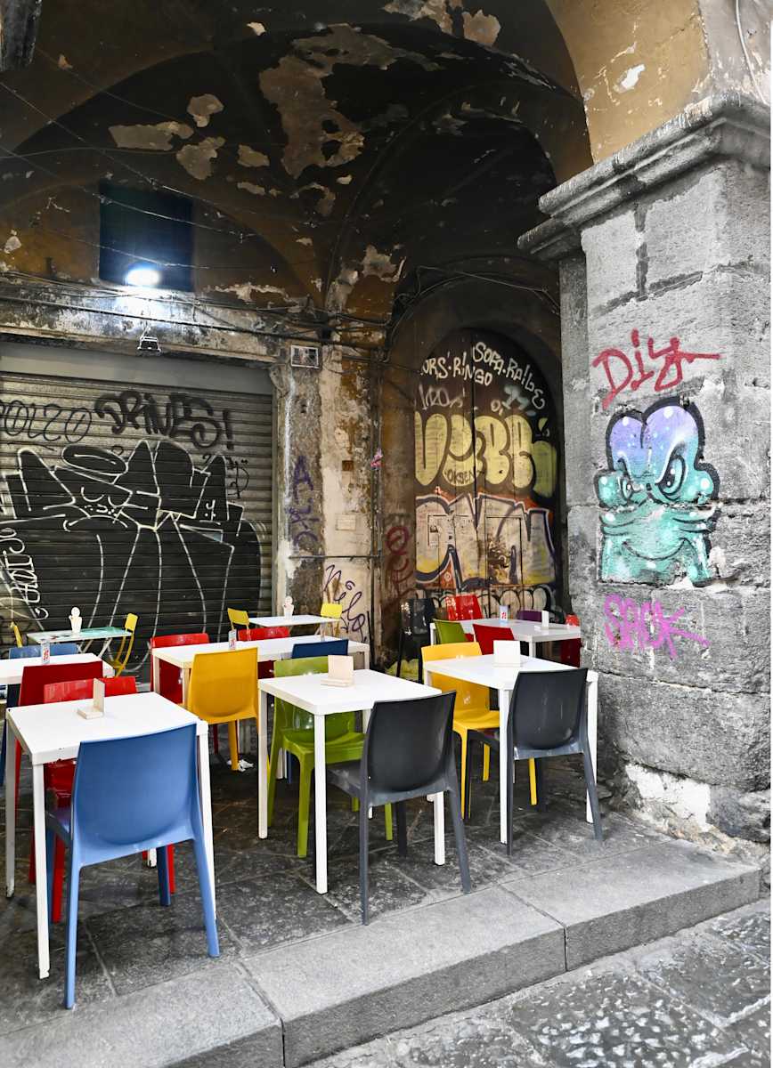Table Scene by Louise O  Image: Napoli Italy 
Street Restaurant 