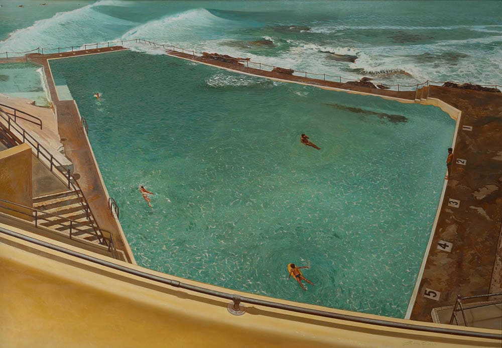 Bondi Beach Pool by John EARLE  Image: John Earle, Bondi Beach Pool, Singleton Civic Art Collection