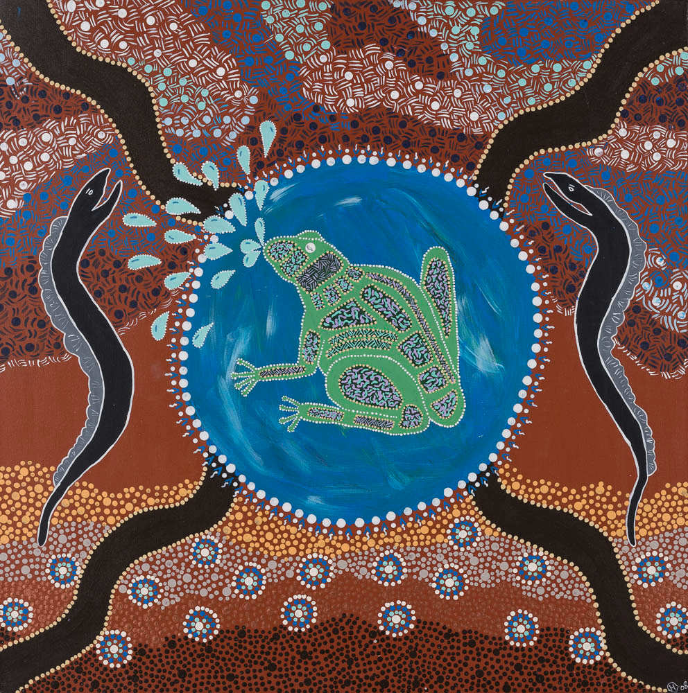 Waterhole Dreaming by Denise HEDGES  Image: Denise Hedges, Waterhole Dreaming, Singleton Civic Art Collection
