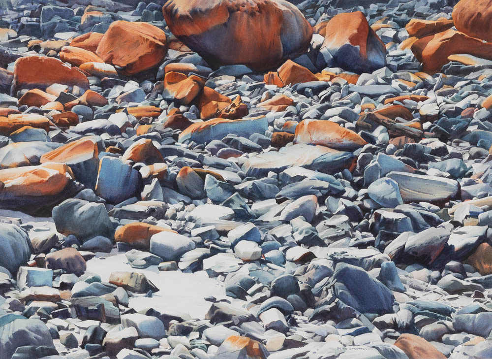 Fleurieu Coastal Rocks (South Australia) by Brian STRATTON  Image: Brian Stratton, Fleurieu Coastal Rocks, Singleton Civic Art Collection