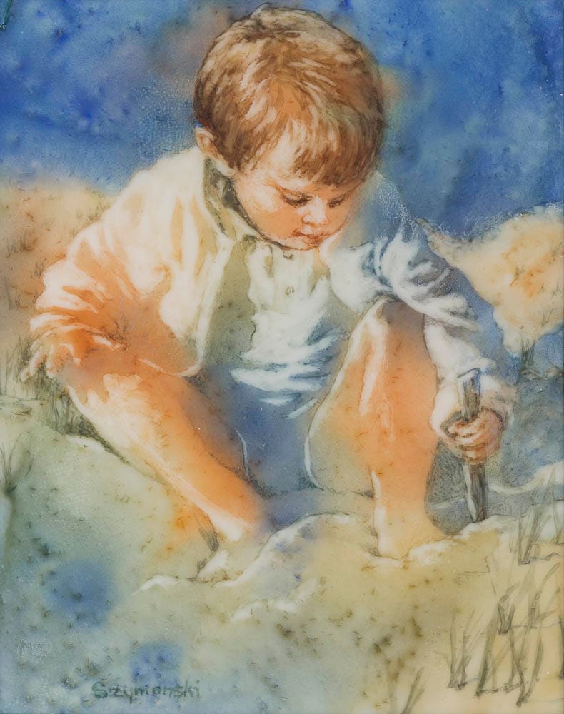 At the Beach by Madeleine SZMANSKI  Image: Madeleine Szmanski, On the beach 2007, Singleton Civic Art Collection