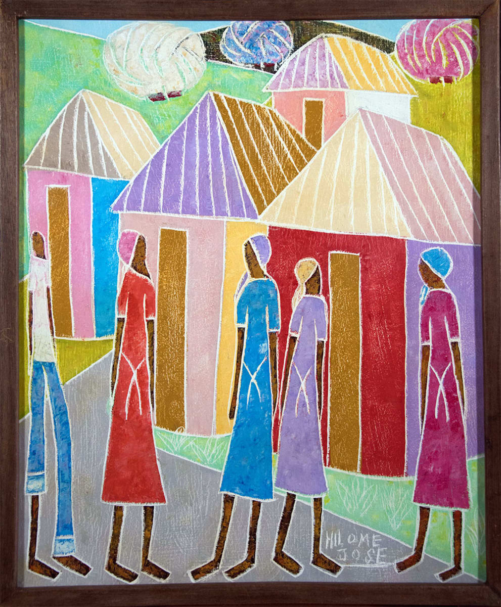 A Gathering In Front of Houses by Hilome Jose 