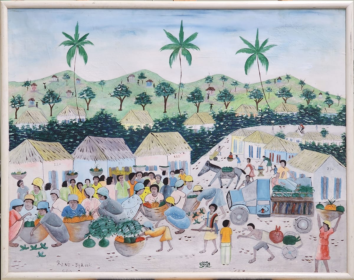 Village Market Scene by Rene Jn.Louis 