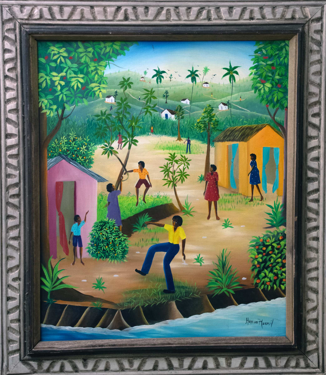 Coastal Village Scene by Harvey Normil 