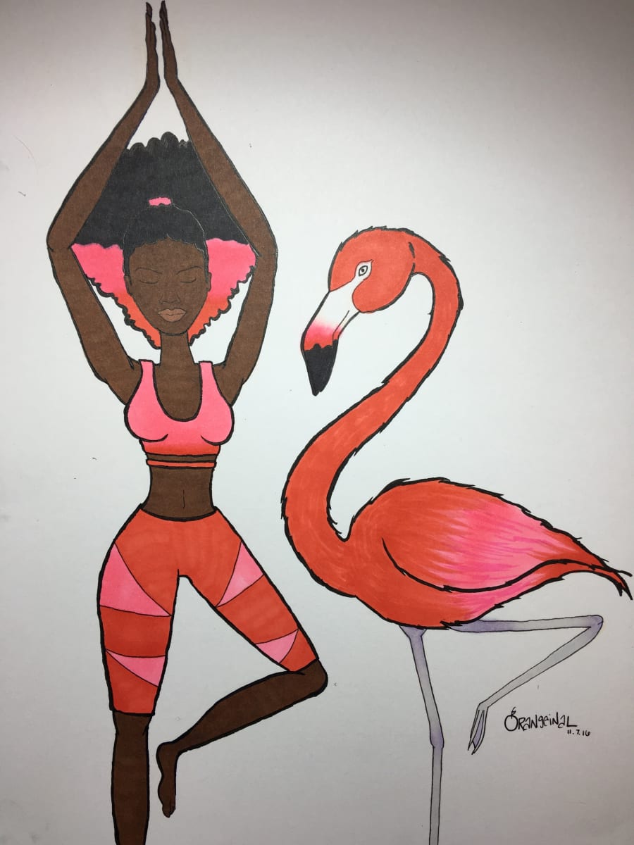Animal Print - Flamingo by Sarah Quildon 